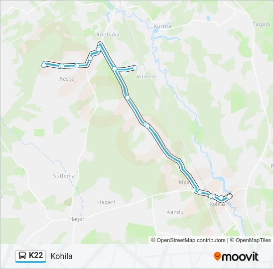 K22 Bus Line Map