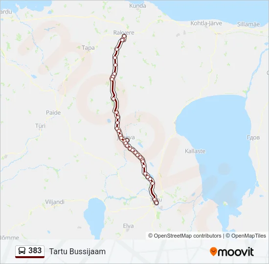 383 Bus Line Map