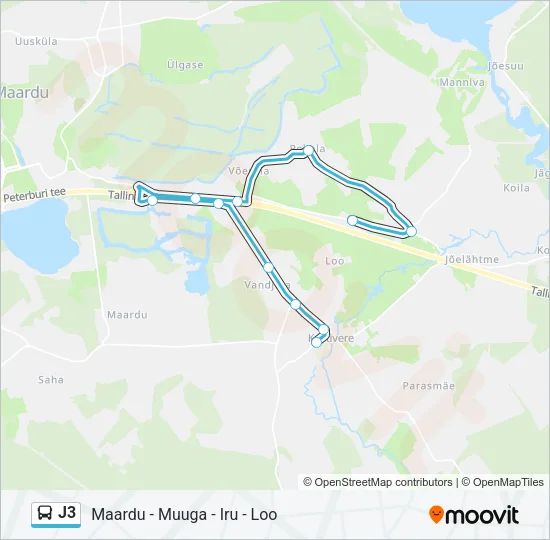 J3 Bus Line Map