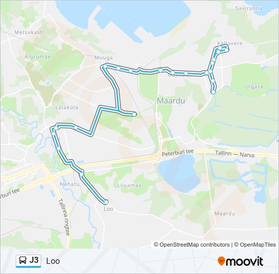 J3 bus Line Map