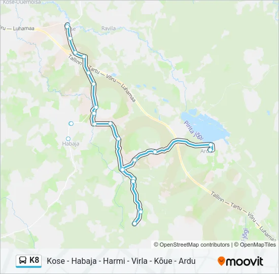 K8 Bus Line Map