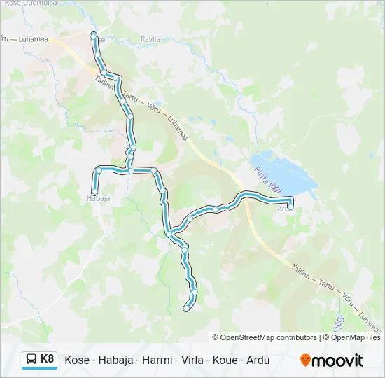 K8 Bus Line Map
