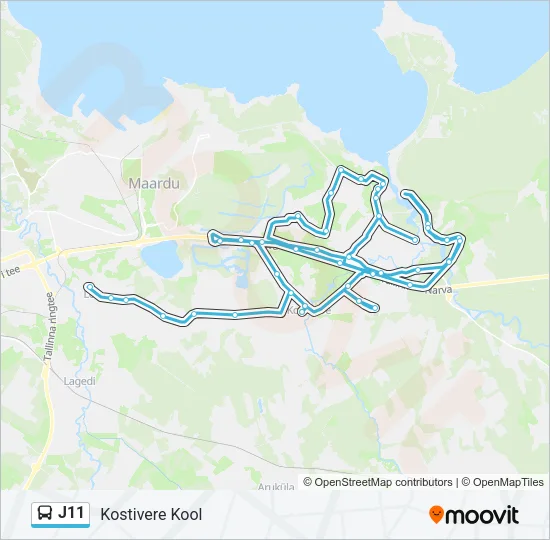 J11 Bus Line Map