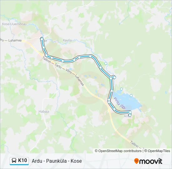 K10 Bus Line Map