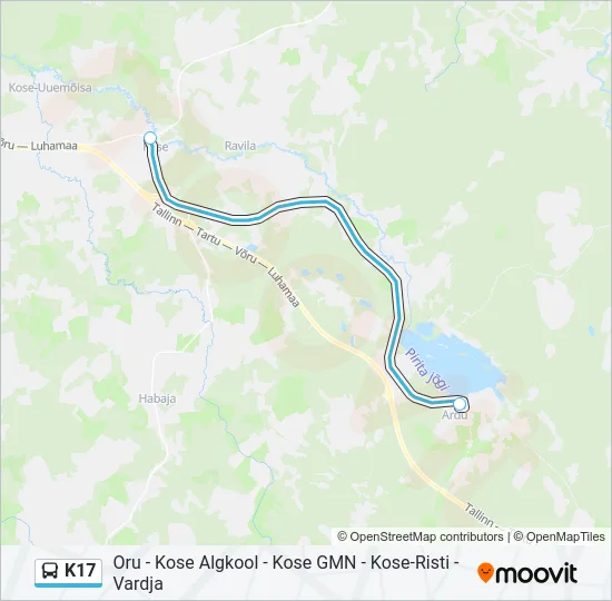 K17 Bus Line Map