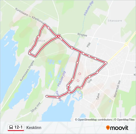 12-1 Bus Line Map