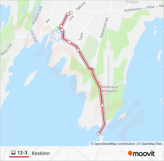 Автобус 12-3: карта маршрута