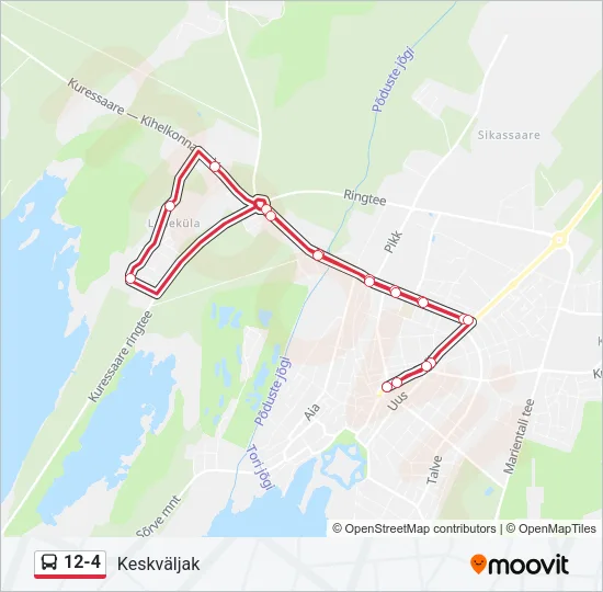 Автобус 12-4: карта маршрута