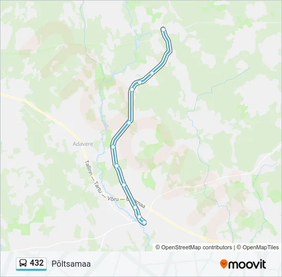 432 Bus Line Map