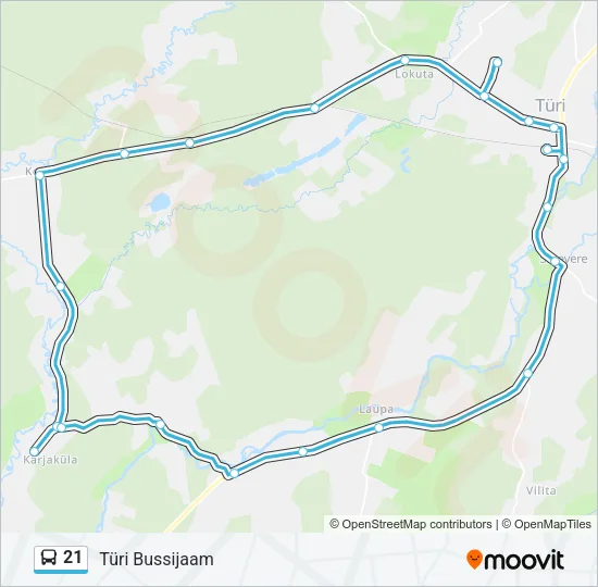 21 Bus Line Map
