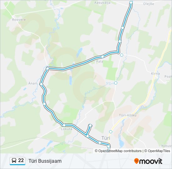 Автобус 22: карта маршрута