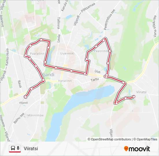 Автобус 8: карта маршрута