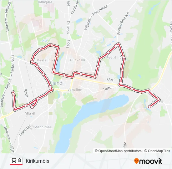 8 Bus Line Map