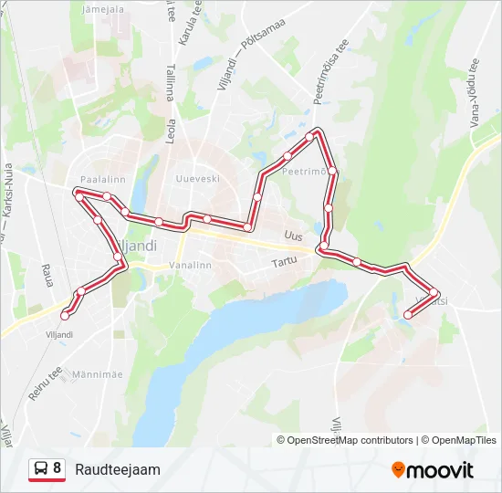 8 Bus Line Map