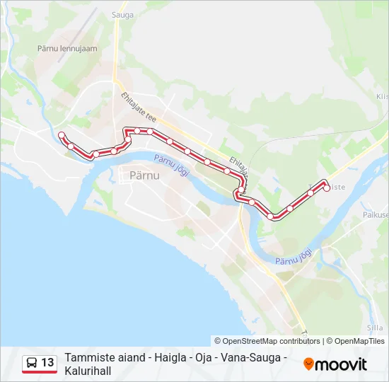 13 Bus Line Map