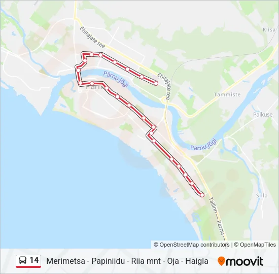 Автобус 14: карта маршрута