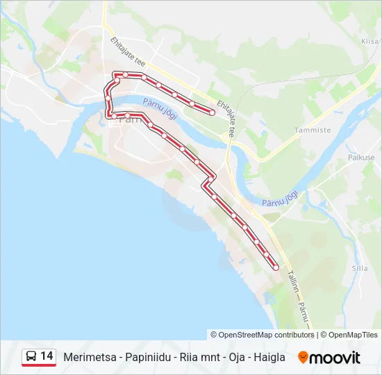 Автобус 14: карта маршрута