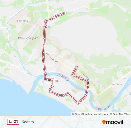 21 Bus Line Map