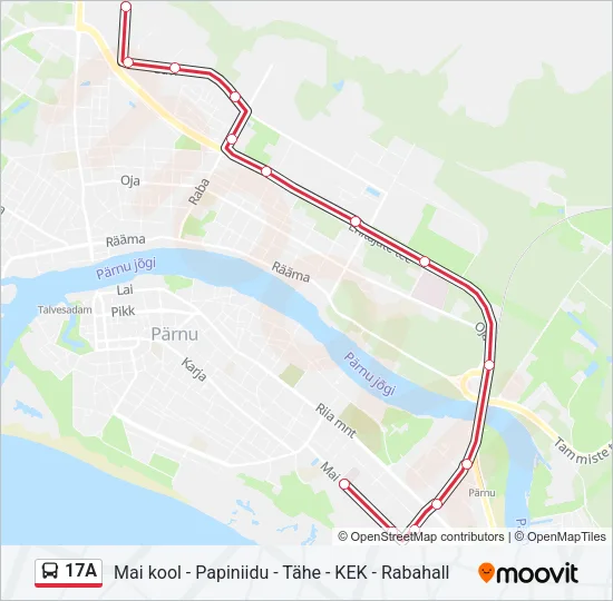 17A Bus Line Map