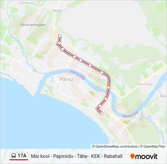 Автобус 17A: карта маршрута
