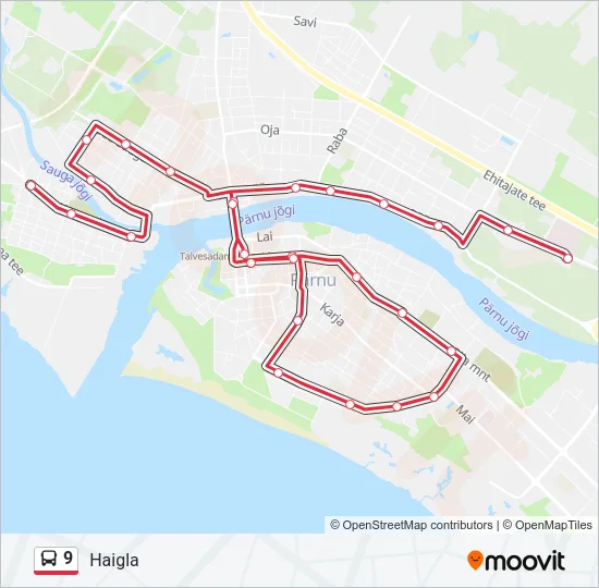 9 Bus Line Map