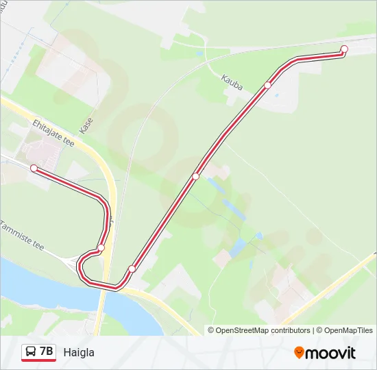 Автобус 7B: карта маршрута