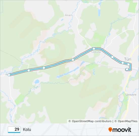 Автобус 29: карта маршрута