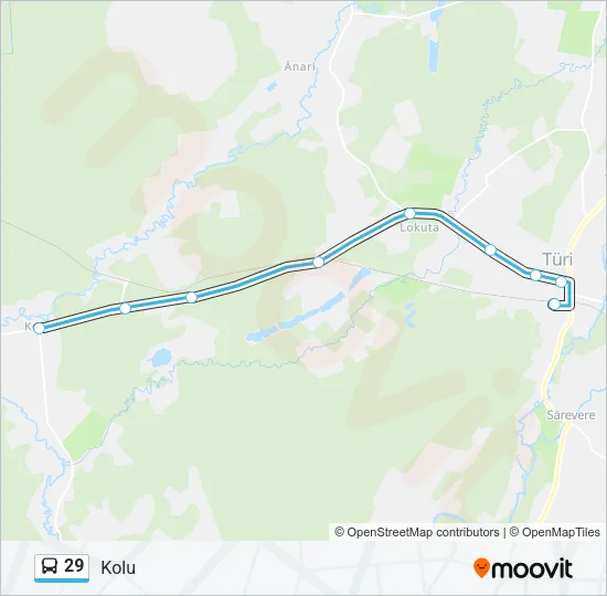 Автобус 29: карта маршрута