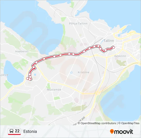 22 Bus Line Map