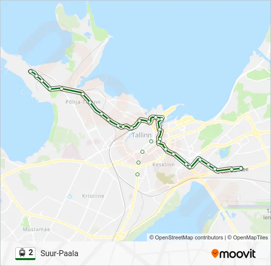 Трамвай 2: карта маршрута