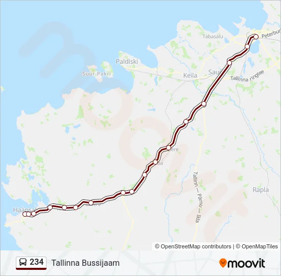 234 Bus Line Map
