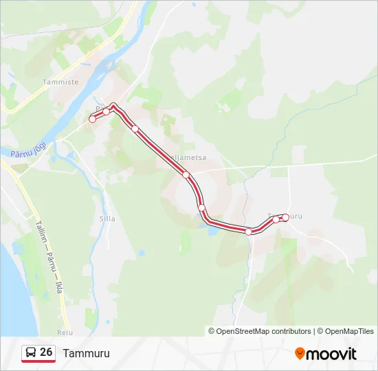 Автобус 26: карта маршрута