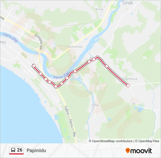 Автобус 26: карта маршрута