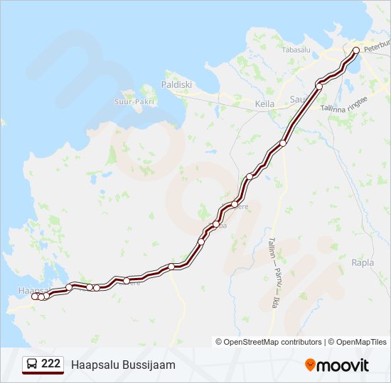 222 Route: Schedules, Stops & Maps - Haapsalu Bussijaam (Updated)