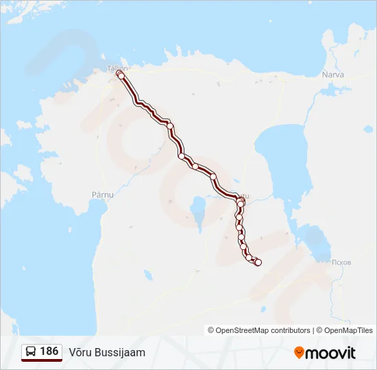 186 Bus Line Map