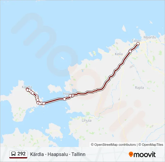 Автобус 292: карта маршрута