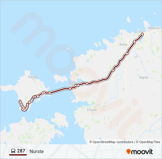 287 Bus Line Map