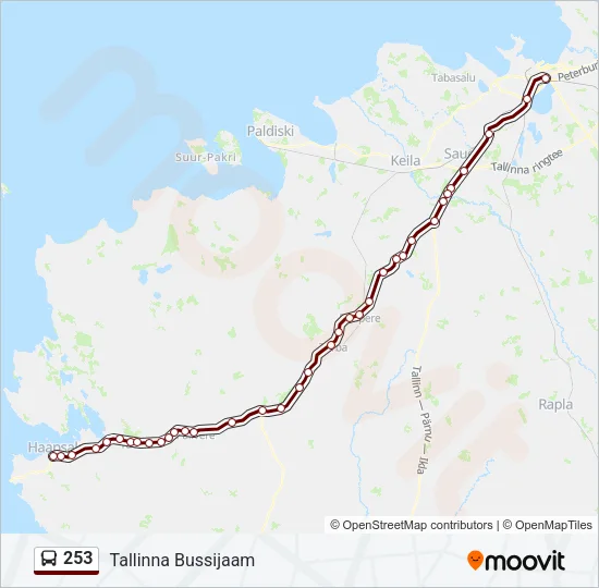253 Bus Line Map