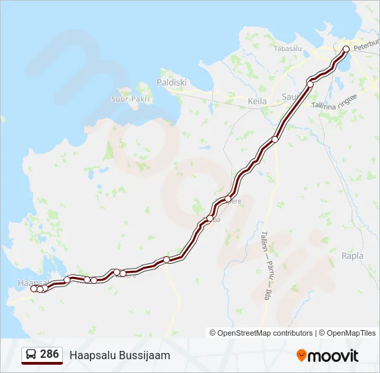 286 Bus Line Map