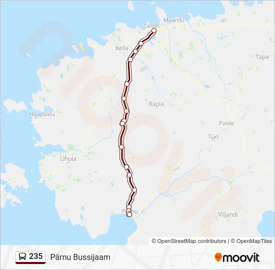 Автобус 235: карта маршрута