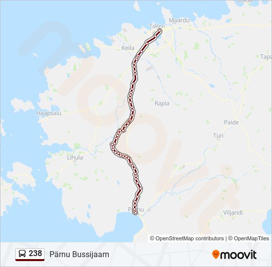 238 bus Line Map