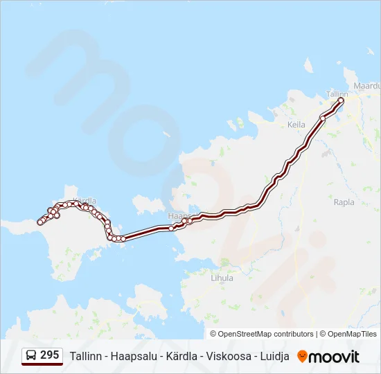 295 Bus Line Map