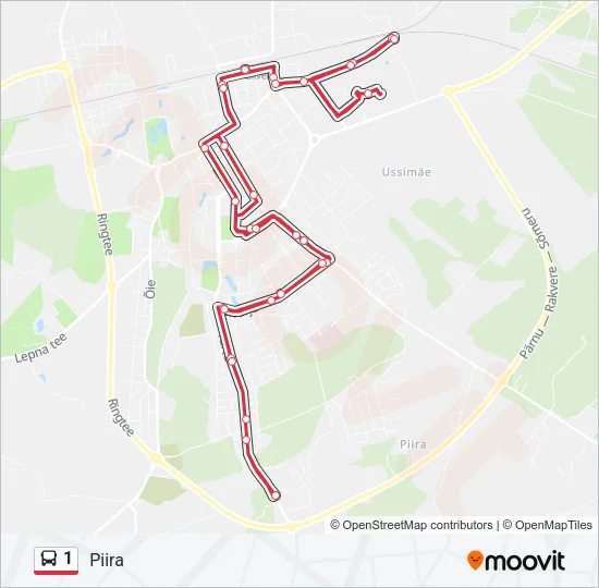1 Bus Line Map
