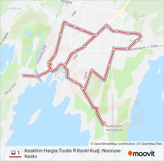 1 Bus Line Map
