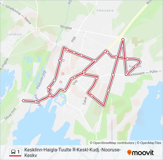 1 Bus Line Map