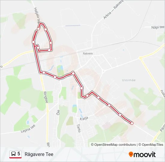5 Bus Line Map