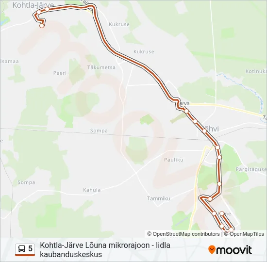 5 Bus Line Map