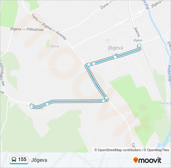 155 bus Line Map