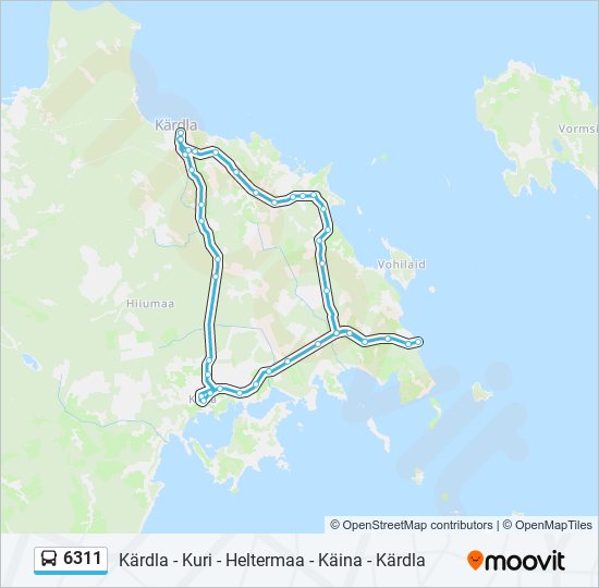 Автобус 6311: карта маршрута