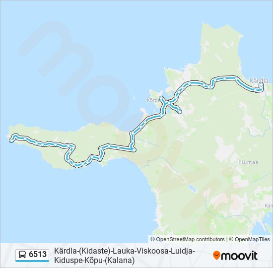 Автобус 6513: карта маршрута